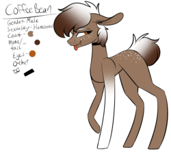 Size: 1580x1403 | Tagged: safe, artist:sweetmelon556, oc, oc only, oc:coffee bean, earth pony, pony, choker, male, reference sheet, simple background, solo, stallion, tongue out, transparent background