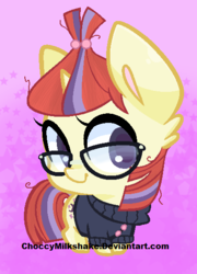 Size: 395x549 | Tagged: safe, artist:choccymilkshake, moondancer, pony, unicorn, g4, base used, chibi, clothes, cute, dancerbetes, female, glasses, mare, solo, sweater