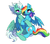 Size: 3300x2920 | Tagged: safe, artist:raremaresam, fleetfoot, rainbow dash, pegasus, pony, g4, commission, commissioner:fleetfoot, female, high res, hug, lesbian, mare, ship:fleetdash, shipping, simple background, smiling, underhoof, white background