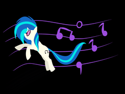 Size: 2161x1618 | Tagged: safe, artist:ray-frost, dj pon-3, vinyl scratch, pony, unicorn, g4, female, hooves, horn, lineless, mare, minimalist, modern art, music notes, solo, sunglasses