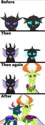 Size: 4329x11893 | Tagged: safe, artist:kirbymlp, pharynx, thorax, changedling, changeling, g4, to change a changeling, absurd resolution, brothers, comic, growing up, king thorax, male, prince pharynx