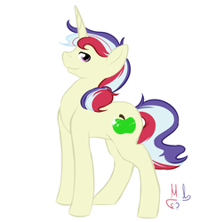 Size: 1500x1600 | Tagged: safe, artist:mah521, oc, oc only, pony, unicorn, male, offspring, parent:flim, parent:trixie, parents:flixie, simple background, solo, stallion, white background