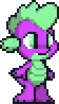 Size: 84x147 | Tagged: safe, artist:biel56789, derpibooru exclusive, spike, dragon, g4, animated, animated png, baby, baby dragon, blinking, cute, fangs, male, pixel art, simple background, solo, spikabetes, tail wag, transparent background