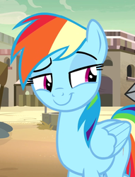 Size: 561x735 | Tagged: safe, screencap, rainbow dash, pegasus, pony, daring done?, g4, faic, female, mare, smiling, smirk, smug, smugdash, solo