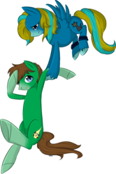 Size: 1468x2209 | Tagged: safe, artist:violentdreamsofmine, oc, oc only, oc:dainty hack, oc:split spirit, earth pony, pegasus, pony, female, male, mare, simple background, stallion, transparent background