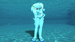 Size: 852x480 | Tagged: safe, artist:sb1991, part of a set, trixie, equestria girls, g4, bikini, clothes, part of a series, pose, poses, request, requested art, story included, swimming pool, swimsuit, underwater, underwater eqg series