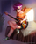 Size: 814x1000 | Tagged: safe, artist:racoonsan, scootaloo, human, g4, bass guitar, bed, bedroom, clothes, converse, crossed legs, cute, cutealoo, denim shorts, female, guitar, humanized, left handed, legs, musical instrument, purple eyes, purple hair, scootabass, shirt, shoes, short hair, shorts, sneakers, solo, t-shirt, winged humanization, wings