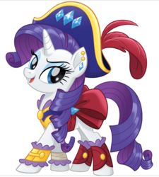 Size: 459x509 | Tagged: safe, artist:glittertiara, rarity, pony, g4, my little pony: the movie, clothes, female, mare, pirate, pirate rarity, simple background, smiling, solo