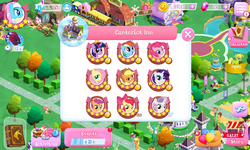 Size: 800x480 | Tagged: safe, gameloft, apple bloom, applejack, bittersweet (g4), fluttershy, keykeeper concierge, lotus blossom, pinkie pie, rainbow dash, rarity, scootaloo, sunset shimmer, sweetie belle, tempest shadow, twilight sparkle, alicorn, changedling, changeling, pony, g4, my little pony: the movie, broken horn, concierge, cutie mark crusaders, eye scar, game screencap, gustave h, horn, mane six, scar, twilight sparkle (alicorn)