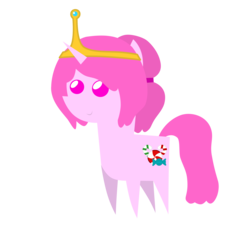 Size: 2610x2374 | Tagged: safe, artist:aborrozakale, pony, unicorn, adventure time, female, high res, male, mare, pointy ponies, ponified, princess bubblegum, simple background, solo, transparent background