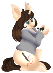 Size: 1878x2598 | Tagged: safe, artist:beashay, oc, oc only, oc:klo, pony, rat, unicorn, clothes, female, hoodie, mare, simple background, solo, transparent background