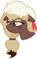 Size: 5938x9375 | Tagged: safe, artist:besttubahorse, oc, oc only, oc:sweet mocha, absurd resolution, bags under eyes, bloodshot eyes, bust, freckles, raised eyebrow, simple background, tired, transparent background, unamused, vector