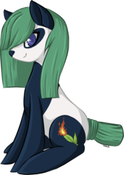 Size: 822x1158 | Tagged: safe, artist:violentdreamsofmine, oc, oc only, oc:spiced tea, panda pony, female, simple background, sitting, solo, transparent background