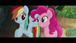 Size: 1280x720 | Tagged: safe, screencap, pinkie pie, rainbow dash, pony, g4, my little pony: the movie