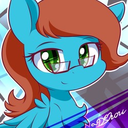 Size: 500x500 | Tagged: safe, artist:dshou, oc, oc only, oc:crystal glint, pegasus, pony, female, glasses, mare, solo