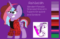 Size: 2800x1850 | Tagged: safe, artist:ashleigharts, oc, oc only, oc:ashleigh, reference sheet