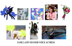 Size: 7300x4724 | Tagged: safe, cloudy quartz, nightmare moon, sapphire shores, alicorn, alien, earth pony, human, kytinn, pony, g4, absurd resolution, camille, d'vorah, exploitable meme, female, invader zim, irl, irl human, latin american, league of legends, lois wilkerson, magda giner, malcolm in the middle, mare, meme, mortal kombat, mortal kombat x, photo, same voice actor, spanish, storm (marvel), x-men, zim