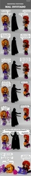 Size: 789x4348 | Tagged: safe, artist:whatthehell!?, edit, adagio dazzle, sunset shimmer, equestria girls, g4, boots, cape, clothes, dark side, darth vader, doll, easel, equestria girls minis, eqventures of the minis, irl, jacket, lamp, parody, photo, shoes, skirt, spanish, star wars, the force, toy