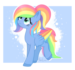 Size: 1993x1861 | Tagged: safe, artist:tina-de-love, oc, oc only, rainbow hair, signature, simple background, solo, transparent background, unshorn fetlocks