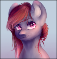 Size: 729x750 | Tagged: safe, artist:second-can, oc, oc only, bust, detailed, female, mare, portrait, red mane, solo