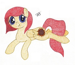 Size: 619x535 | Tagged: safe, artist:thestipplebrony, oc, oc only, oc:sunflower harvest, pointillism, solo, stippling, traditional art