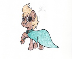 Size: 2240x1840 | Tagged: safe, artist:thestipplebrony, oc, oc only, oc:beach ball, clothes, dress, gala dress, pointillism, solo, stippling, traditional art