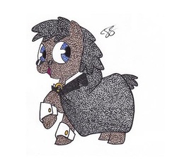 Size: 489x457 | Tagged: safe, artist:thestipplebrony, oc, oc only, oc:ponyhidden, clothes, dress, gala dress, pointillism, solo, stippling, traditional art