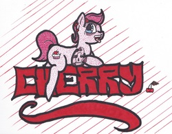 Size: 2032x1586 | Tagged: safe, artist:thestipplebrony, oc, oc only, oc:cherry, pointillism, solo, stippling, traditional art