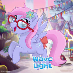 Size: 1080x1080 | Tagged: safe, oc, oc only, oc:wave light, g4, my little pony: the movie, bow, glasses, looking at you, mlp movie pony maker, rearing, solo, tail bow