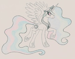 Size: 4064x3224 | Tagged: safe, artist:thestipplebrony, princess celestia, g4, female, pointillism, solo, stippling, traditional art