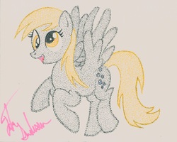 Size: 2176x1744 | Tagged: safe, artist:thestipplebrony, derpy hooves, g4, female, pointillism, solo, stippling, traditional art