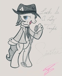 Size: 2064x2552 | Tagged: safe, artist:thestipplebrony, pony, frank sinatra, high res, pointillism, ponified, solo, stippling, traditional art