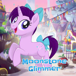 Size: 1080x1080 | Tagged: safe, oc, oc only, oc:moonstone glimmer, pony, unicorn, g4, my little pony: the movie, apple, balloon, bow, canterlot, canterlot castle, cart, food, garland, hair bow, happy, implied starlight glimmer, jewelry, looking at you, mlp movie pony maker, movie accurate, pennant, rearing, regalia, smiling, solo, stairs, tail bow, tent, text, tower