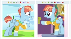 Size: 2377x1306 | Tagged: safe, screencap, windy whistles, derpibooru, g4, parental glideance, cropped, cute, juxtaposition, meta, self ponidox