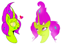 Size: 1678x1249 | Tagged: safe, artist:overlord pony, oc, oc only, oc:nuclear blossom, pony, unicorn, curved horn, glasses, horn, nonbinary, simple background, solo, transparent background
