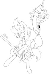 Size: 2101x2997 | Tagged: safe, artist:steelsoul, pony, fanfic:kingdom hearts of harmony, crossover, disney, hidden mickey, high res, keyblade, kingdom hearts, kingdom hearts of harmony, peter parker, ponified, sora, spiders and magic: rise of spider-mane, wip