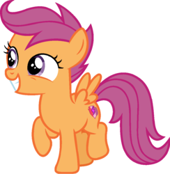 Size: 919x940 | Tagged: safe, artist:j-pinkie, scootaloo, pegasus, pony, g4, cute, cutealoo, female, mare, ms paint, raised hoof, simple background, solo, transparent background, vector