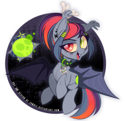 Size: 3000x2900 | Tagged: safe, artist:zombie, oc, oc only, oc:bubble bone, bat pony, bat pony oc, heterochromia, high res, simple background, solo, transparent background