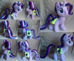 Size: 1024x848 | Tagged: safe, artist:darkivanov, starlight glimmer, pony, unicorn, g4, cutie mark, irl, photo, plushie, saddle bag, smiling, solo, watermark