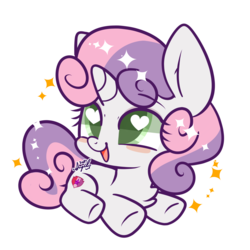 Size: 2220x2220 | Tagged: safe, artist:snow angel, sweetie belle, pony, unicorn, g4, cute, cutie mark, diasweetes, female, filly, heart eyes, high res, hnnng, simple background, smiling, solo, sparkles, the cmc's cutie marks, transparent background, wingding eyes