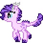 Size: 90x90 | Tagged: safe, artist:lost-our-dreams, oc, oc only, oc:crystal clarity, dracony, hybrid, kilalaverse, animated, desktop ponies, female, gif, interspecies offspring, offspring, parent:rarity, parent:spike, parents:sparity, pixel art, simple background, solo, sprite, transparent background, trotting
