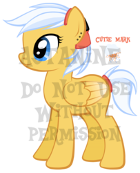 Size: 440x543 | Tagged: safe, artist:petraea, oc, oc only, oc:sun shower, pegasus, pony, adoptable, female, mare, obtrusive watermark, simple background, solo, transparent background, vector, watermark