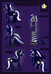 Size: 2323x3343 | Tagged: safe, artist:violentdreamsofmine, oc, oc only, oc:crescent dancer, bat pony, crystal pony, human, pegasus, pony, bow, clothes, crystallized, dress, female, gala dress, high res, humanized, mare, race swap, reference sheet, tail bow