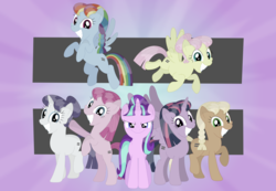 Size: 3487x2410 | Tagged: safe, artist:porygon2z, applejack, fluttershy, pinkie pie, rainbow dash, rarity, starlight glimmer, twilight sparkle, alicorn, the cutie map, bad end, equal cutie mark, equalized, evil grin, grin, mane six, s5 starlight, smiling, this will end in communism, twilight sparkle (alicorn), xk-class end-of-the-world scenario