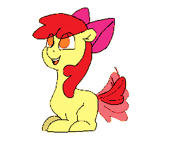 Size: 992x832 | Tagged: safe, artist:smirk, apple bloom, g4, adorabloom, animated, behaving like a dog, blank flank, cute, female, filly, gif, ms paint, solo, tail wag