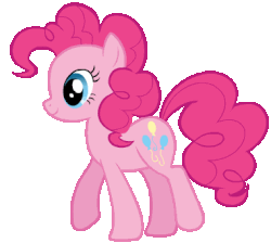 Size: 369x331 | Tagged: safe, pinkie pie, earth pony, pony, g4, animated, female, gif, mare, simple background, smiling, solo, transparent background, walk cycle, walking