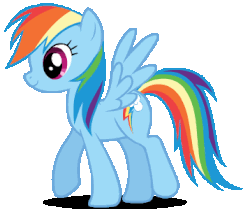Size: 358x299 | Tagged: safe, rainbow dash, pegasus, pony, g4, animated, female, gif, mare, simple background, smiling, solo, spread wings, transparent background, walk cycle, walking, wings
