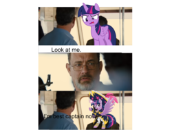 Size: 960x720 | Tagged: safe, edit, edited screencap, screencap, twilight sparkle, alicorn, pony, g4, my little pony: the movie, captain phillips, meme, pirate, pirate twilight, tom hanks, twilight sparkle (alicorn)