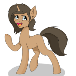 Size: 1000x1000 | Tagged: safe, artist:xcinnamon-twistx, oc, oc only, oc:kuki, pony, unicorn, blank flank, looking at you, ponified, simple background, smiling, solo, transparent background