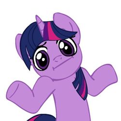 Size: 442x442 | Tagged: safe, twilight sparkle, pony, unicorn, g4, female, looking at you, shrug, shrugpony, solo